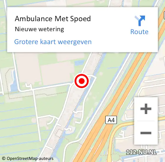Locatie op kaart van de 112 melding: Ambulance Met Spoed Naar Nieuwe Wetering op 29 december 2021 13:27