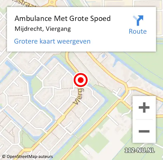 Locatie op kaart van de 112 melding: Ambulance Met Grote Spoed Naar Mijdrecht, Viergang op 29 december 2021 16:41