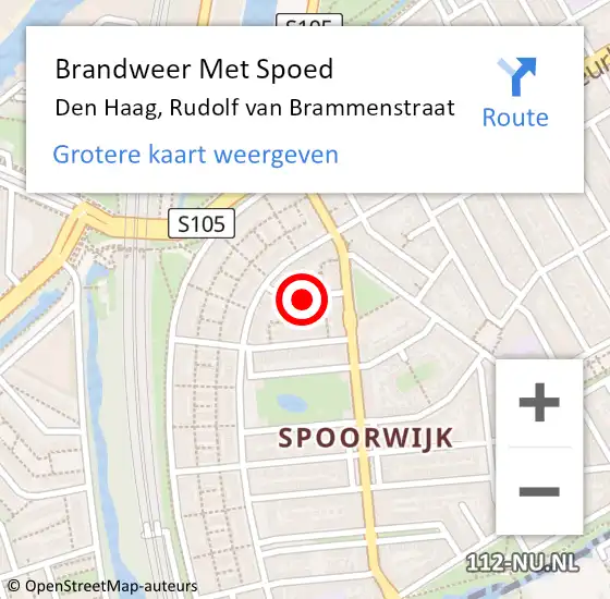 Locatie op kaart van de 112 melding: Brandweer Met Spoed Naar Den Haag, Rudolf van Brammenstraat op 29 december 2021 18:29