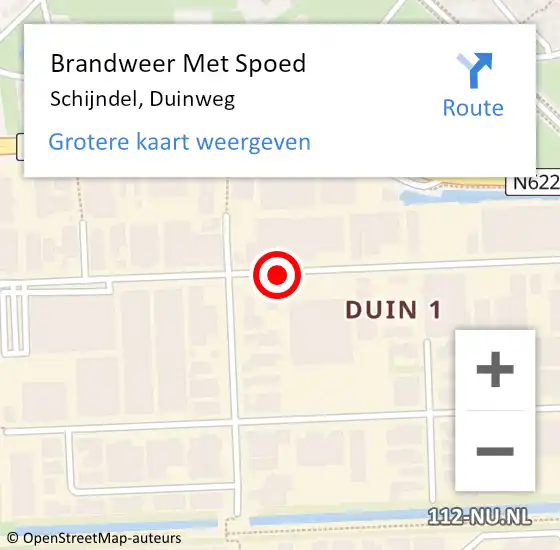 Locatie op kaart van de 112 melding: Brandweer Met Spoed Naar Schijndel, Duinweg op 29 december 2021 20:27