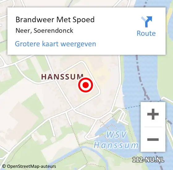 Locatie op kaart van de 112 melding: Brandweer Met Spoed Naar Neer, Soerendonck op 30 december 2021 00:34