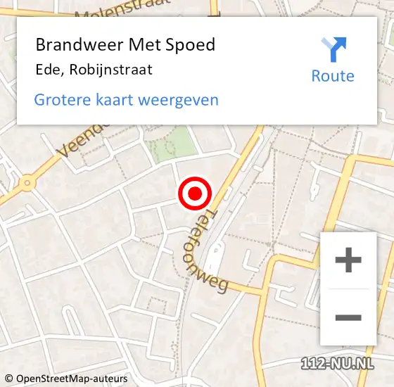 Locatie op kaart van de 112 melding: Brandweer Met Spoed Naar Ede, Robijnstraat op 30 december 2021 04:22