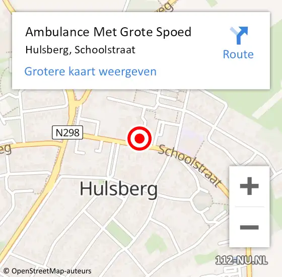 Locatie op kaart van de 112 melding: Ambulance Met Grote Spoed Naar Hulsberg, Schoolstraat op 30 december 2021 10:06