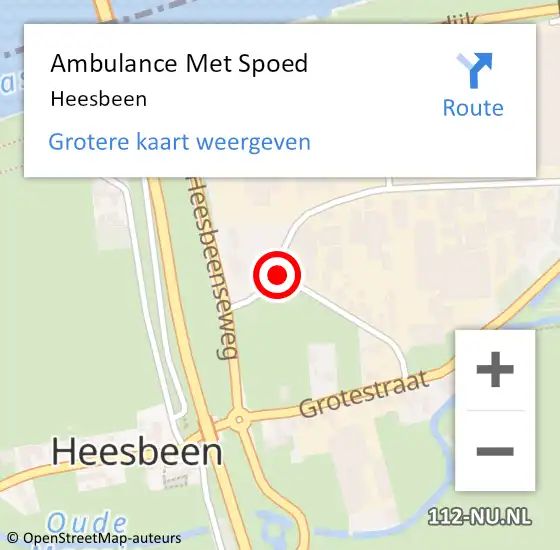 Locatie op kaart van de 112 melding: Ambulance Met Spoed Naar Heesbeen op 30 december 2021 10:44
