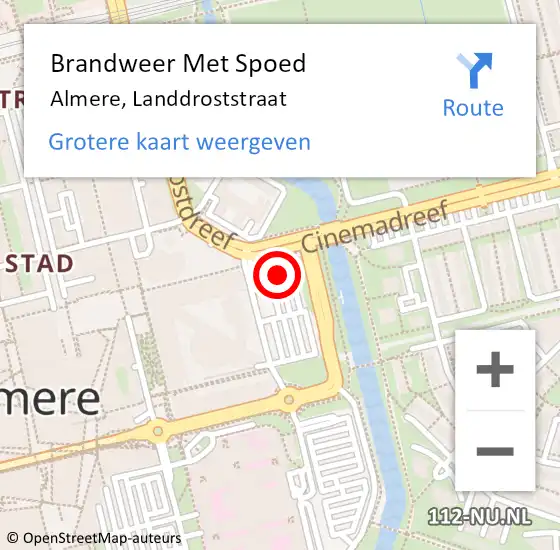 Locatie op kaart van de 112 melding: Brandweer Met Spoed Naar Almere, Landdroststraat op 30 december 2021 11:07