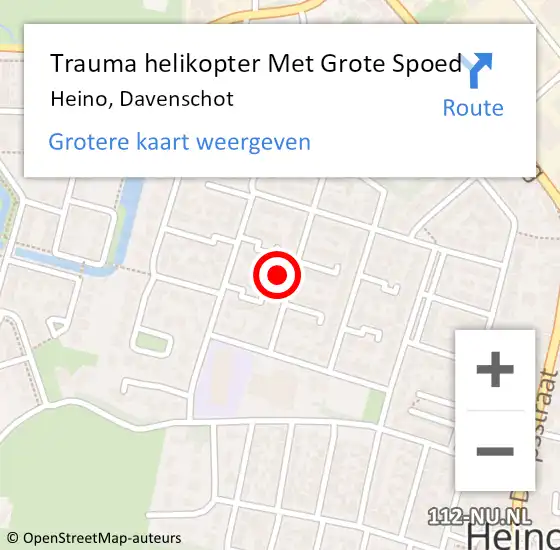 Locatie op kaart van de 112 melding: Trauma helikopter Met Grote Spoed Naar Heino, Davenschot op 30 december 2021 11:51