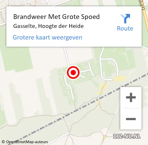 Locatie op kaart van de 112 melding: Brandweer Met Grote Spoed Naar Gasselte, Hoogte der Heide op 30 december 2021 13:56