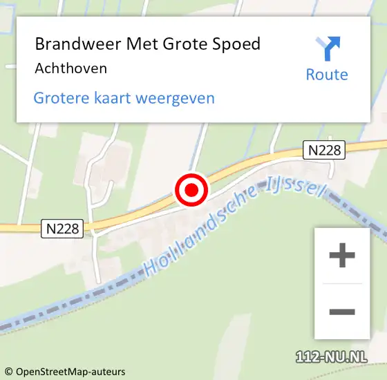 Locatie op kaart van de 112 melding: Brandweer Met Grote Spoed Naar Achthoven op 30 december 2021 17:09