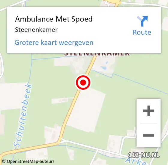 Locatie op kaart van de 112 melding: Ambulance Met Spoed Naar Steenenkamer op 30 december 2021 17:27