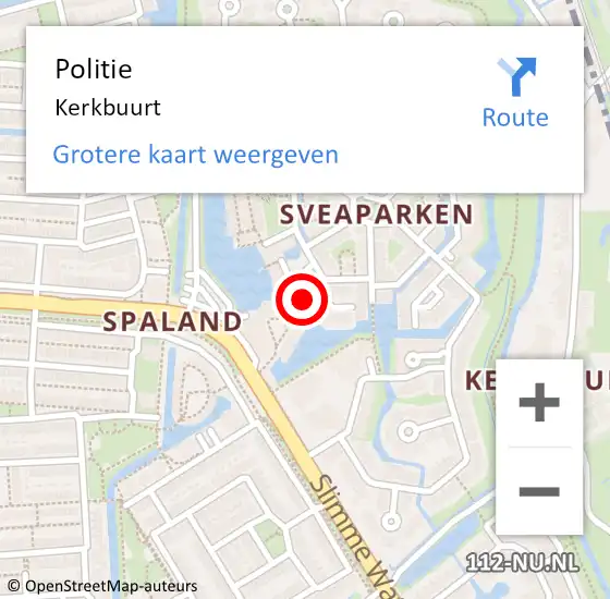 Locatie op kaart van de 112 melding: Politie Kerkbuurt op 30 december 2021 17:27