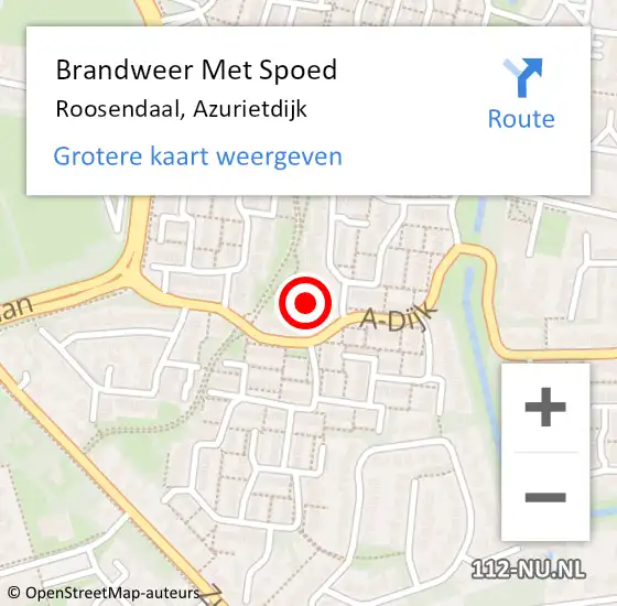Locatie op kaart van de 112 melding: Brandweer Met Spoed Naar Roosendaal, Azurietdijk op 31 december 2021 00:58