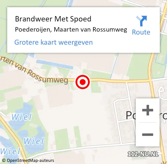 Locatie op kaart van de 112 melding: Brandweer Met Spoed Naar Poederoijen, Maarten van Rossumweg op 31 december 2021 01:19