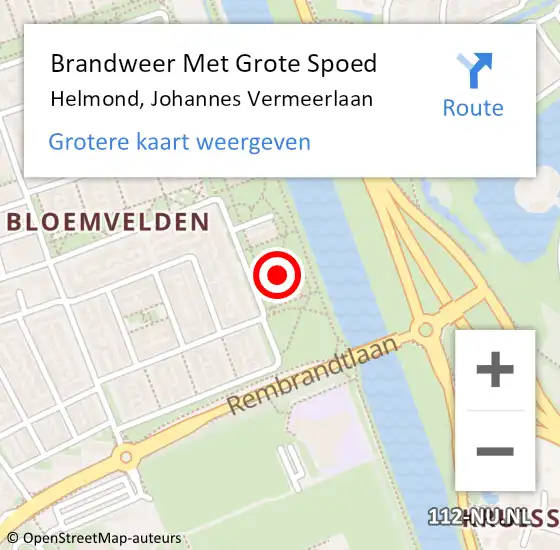 Locatie op kaart van de 112 melding: Brandweer Met Grote Spoed Naar Helmond, Johannes Vermeerlaan op 31 december 2021 02:53
