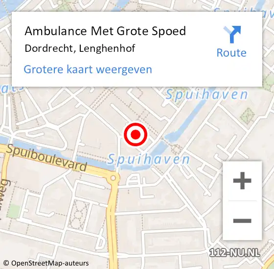 Locatie op kaart van de 112 melding: Ambulance Met Grote Spoed Naar Dordrecht, Lenghenhof op 31 december 2021 05:56