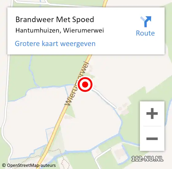 Locatie op kaart van de 112 melding: Brandweer Met Spoed Naar Hantumhuizen, Wierumerwei op 31 december 2021 08:39