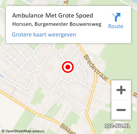 Locatie op kaart van de 112 melding: Ambulance Met Grote Spoed Naar Horssen, Burgemeester Bouwensweg op 31 december 2021 10:59