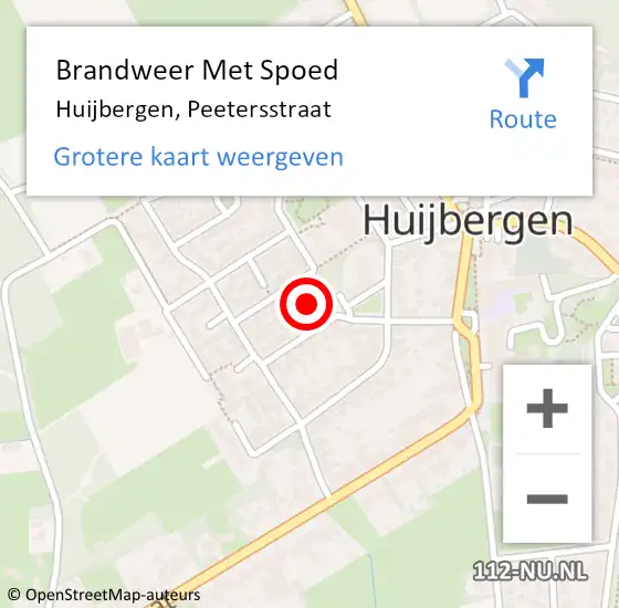 Locatie op kaart van de 112 melding: Brandweer Met Spoed Naar Huijbergen, Peetersstraat op 3 juli 2014 21:15