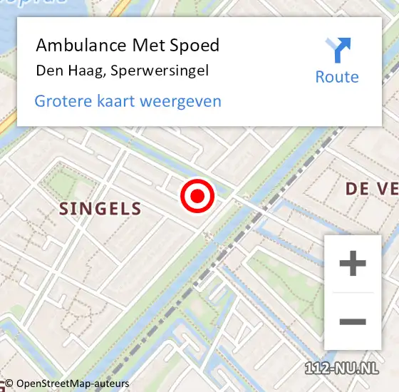 Locatie op kaart van de 112 melding: Ambulance Met Spoed Naar Den Haag, Sperwersingel op 31 december 2021 11:55