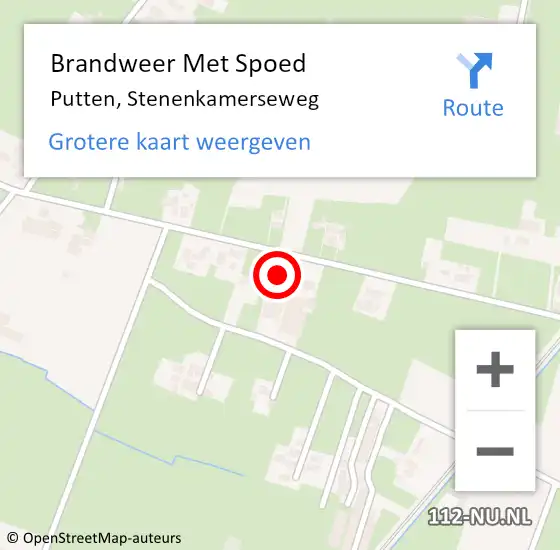 Locatie op kaart van de 112 melding: Brandweer Met Spoed Naar Putten, Stenenkamerseweg op 31 december 2021 14:49
