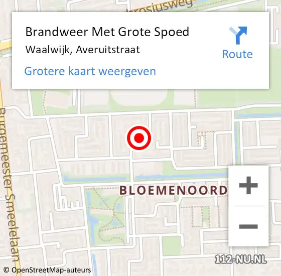 Locatie op kaart van de 112 melding: Brandweer Met Grote Spoed Naar Waalwijk, Averuitstraat op 31 december 2021 15:04