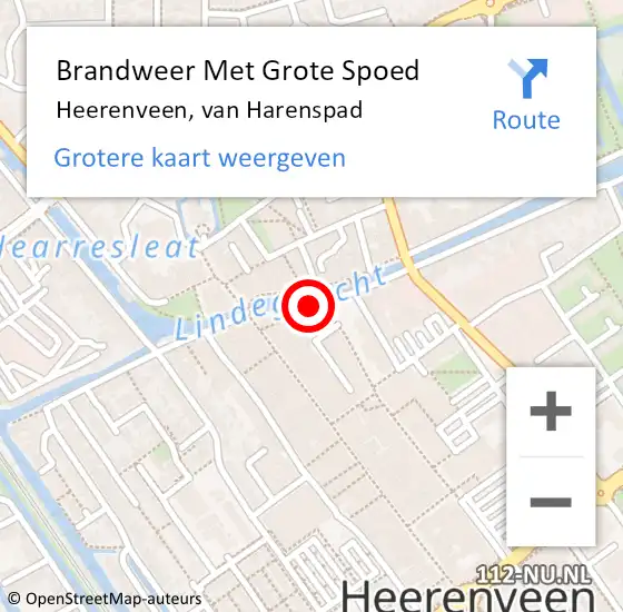 Locatie op kaart van de 112 melding: Brandweer Met Grote Spoed Naar Heerenveen, van Harenspad op 31 december 2021 17:40