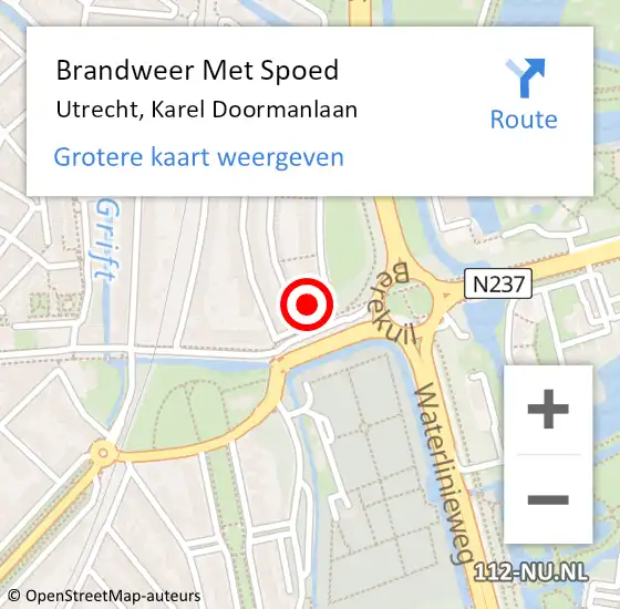 Locatie op kaart van de 112 melding: Brandweer Met Spoed Naar Utrecht, Karel Doormanlaan op 31 december 2021 19:25