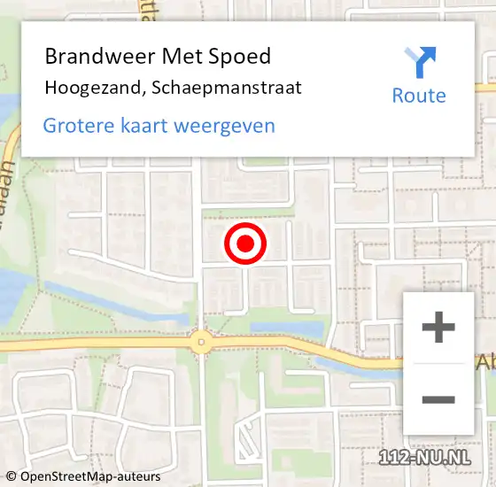 Locatie op kaart van de 112 melding: Brandweer Met Spoed Naar Hoogezand, Schaepmanstraat op 31 december 2021 19:41