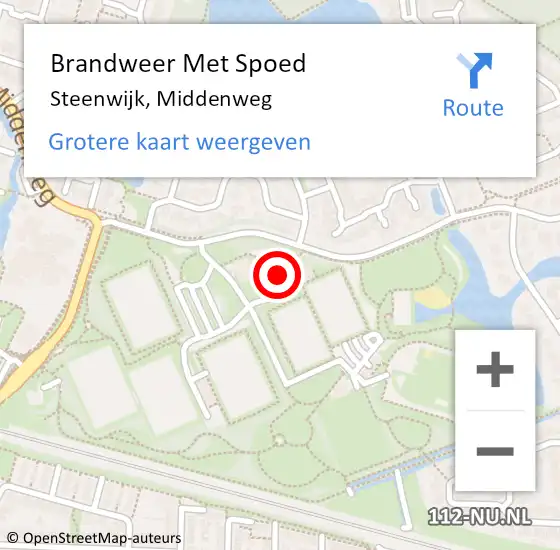 Locatie op kaart van de 112 melding: Brandweer Met Spoed Naar Steenwijk, Middenweg op 31 december 2021 20:09