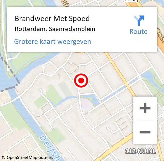 Locatie op kaart van de 112 melding: Brandweer Met Spoed Naar Rotterdam, Saenredamplein op 31 december 2021 20:11