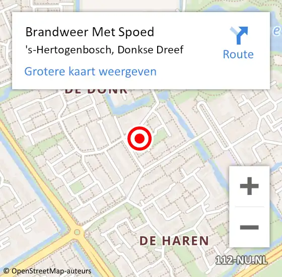 Locatie op kaart van de 112 melding: Brandweer Met Spoed Naar 's-Hertogenbosch, Donkse Dreef op 31 december 2021 20:11
