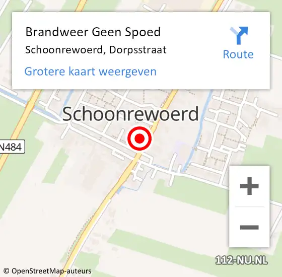 Locatie op kaart van de 112 melding: Brandweer Geen Spoed Naar Schoonrewoerd, Dorpsstraat op 31 december 2021 20:52