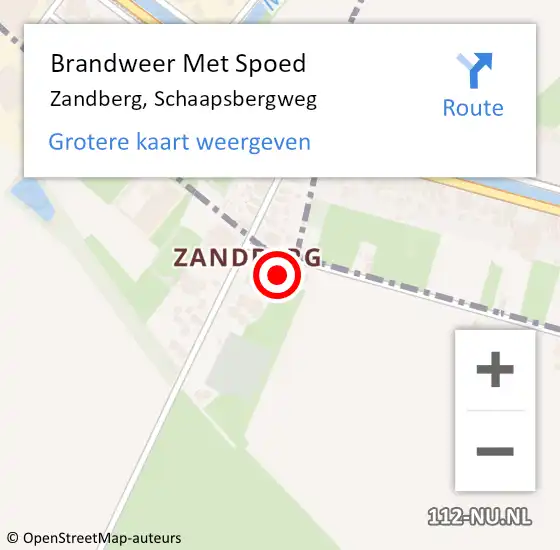 Locatie op kaart van de 112 melding: Brandweer Met Spoed Naar Zandberg, Schaapsbergweg op 31 december 2021 21:12