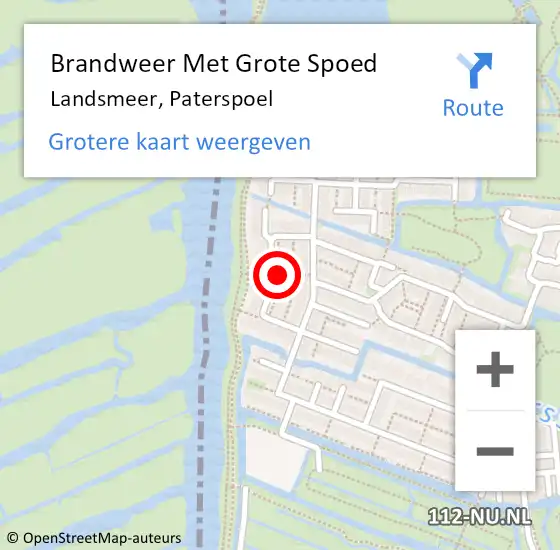 Locatie op kaart van de 112 melding: Brandweer Met Grote Spoed Naar Landsmeer, Paterspoel op 31 december 2021 22:11