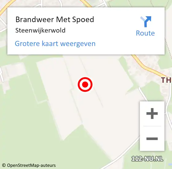 Locatie op kaart van de 112 melding: Brandweer Met Spoed Naar Steenwijkerwold op 31 december 2021 22:30
