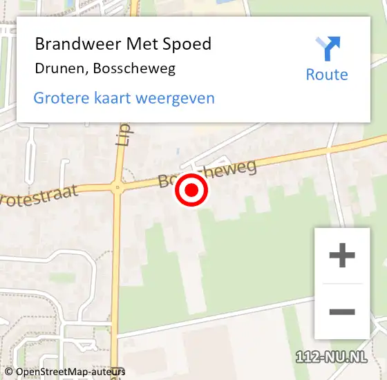 Locatie op kaart van de 112 melding: Brandweer Met Spoed Naar Drunen, Bosscheweg op 31 december 2021 22:58