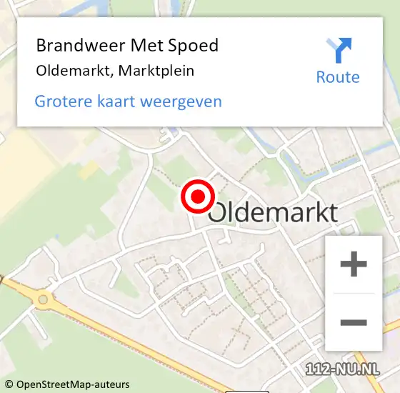 Locatie op kaart van de 112 melding: Brandweer Met Spoed Naar Oldemarkt, Marktplein op 31 december 2021 23:06