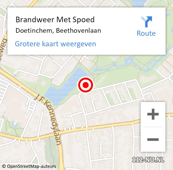 Locatie op kaart van de 112 melding: Brandweer Met Spoed Naar Doetinchem, Beethovenlaan op 1 januari 2022 00:00
