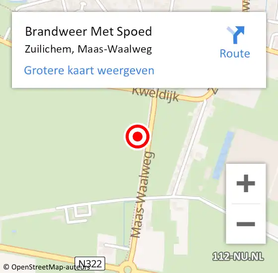 Locatie op kaart van de 112 melding: Brandweer Met Spoed Naar Zuilichem, Maas-Waalweg op 1 januari 2022 00:24