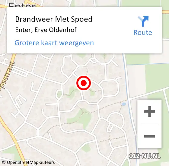 Locatie op kaart van de 112 melding: Brandweer Met Spoed Naar Enter, Erve Oldenhof op 1 januari 2022 00:30