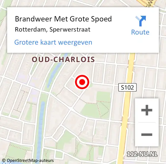 Locatie op kaart van de 112 melding: Brandweer Met Grote Spoed Naar Rotterdam, Sperwerstraat op 1 januari 2022 00:37