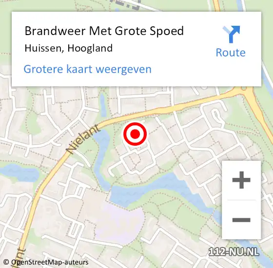 Locatie op kaart van de 112 melding: Brandweer Met Grote Spoed Naar Huissen, Hoogland op 1 januari 2022 00:43