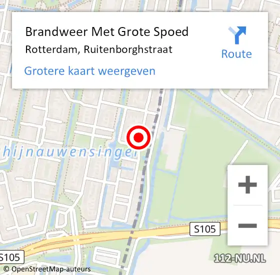 Locatie op kaart van de 112 melding: Brandweer Met Grote Spoed Naar Rotterdam, Ruitenborghstraat op 1 januari 2022 00:48