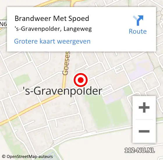 Locatie op kaart van de 112 melding: Brandweer Met Spoed Naar 's-Gravenpolder, Langeweg op 1 januari 2022 00:53