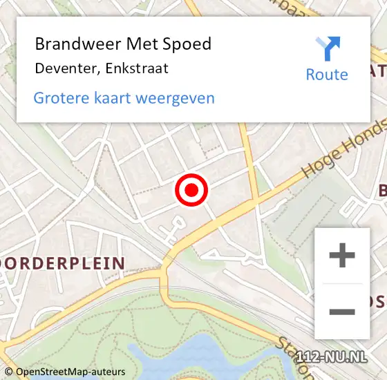 Locatie op kaart van de 112 melding: Brandweer Met Spoed Naar Deventer, Enkstraat op 1 januari 2022 01:19