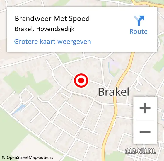 Locatie op kaart van de 112 melding: Brandweer Met Spoed Naar Brakel, Hovendsedijk op 1 januari 2022 01:49