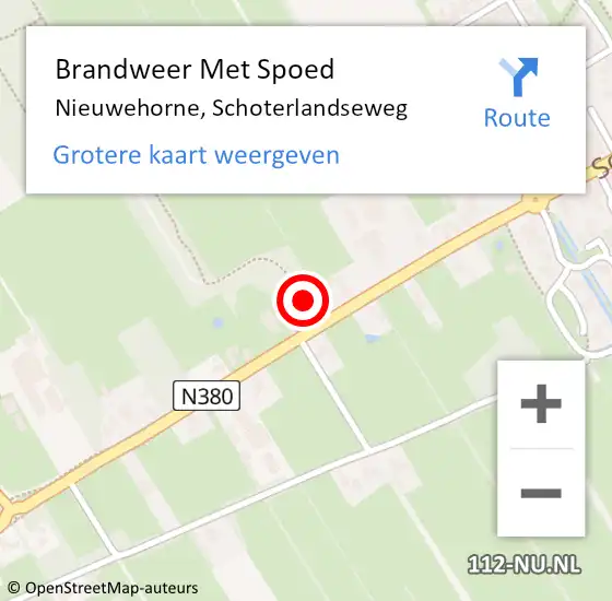 Locatie op kaart van de 112 melding: Brandweer Met Spoed Naar Nieuwehorne, Schoterlandseweg op 1 januari 2022 02:03
