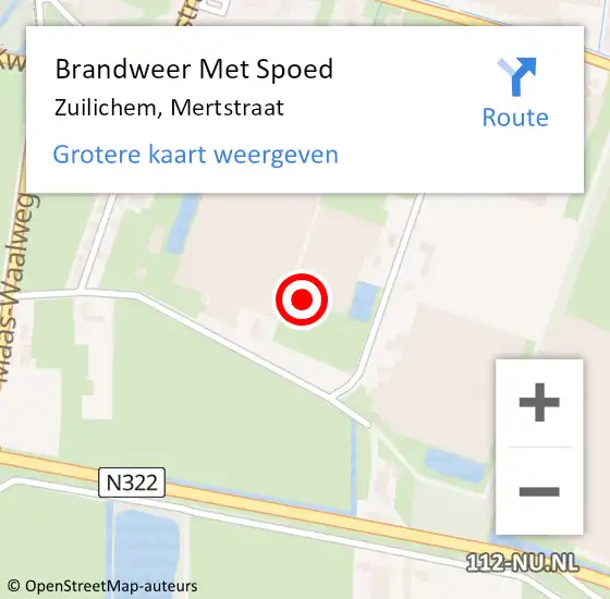 Locatie op kaart van de 112 melding: Brandweer Met Spoed Naar Zuilichem, Mertstraat op 1 januari 2022 03:51