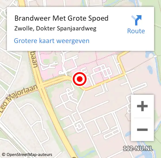 Locatie op kaart van de 112 melding: Brandweer Met Grote Spoed Naar Zwolle, Dokter Spanjaardweg op 1 januari 2022 04:37