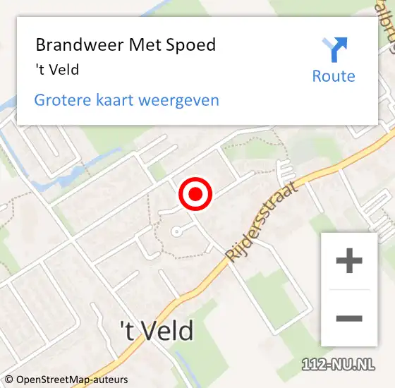 Locatie op kaart van de 112 melding: Brandweer Met Spoed Naar 't Veld op 1 januari 2022 05:18
