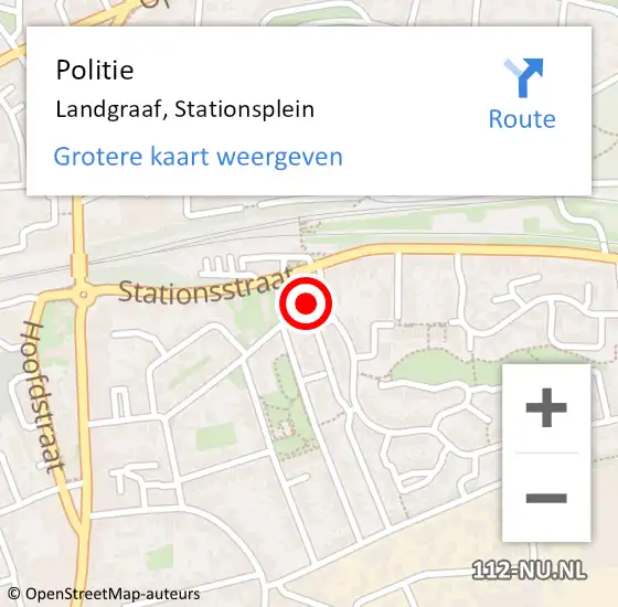 Locatie op kaart van de 112 melding: Politie Landgraaf, Stationsplein op 1 januari 2022 05:26